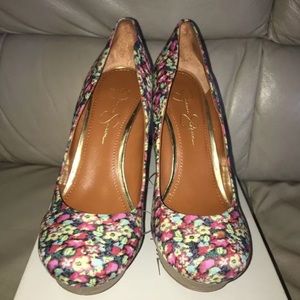Jessica Simpson Floral stilettos size9.5